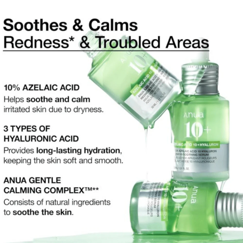 Azelaic Acid 10 Hyaluron Redness Soothing Serum Anua kbeauty France