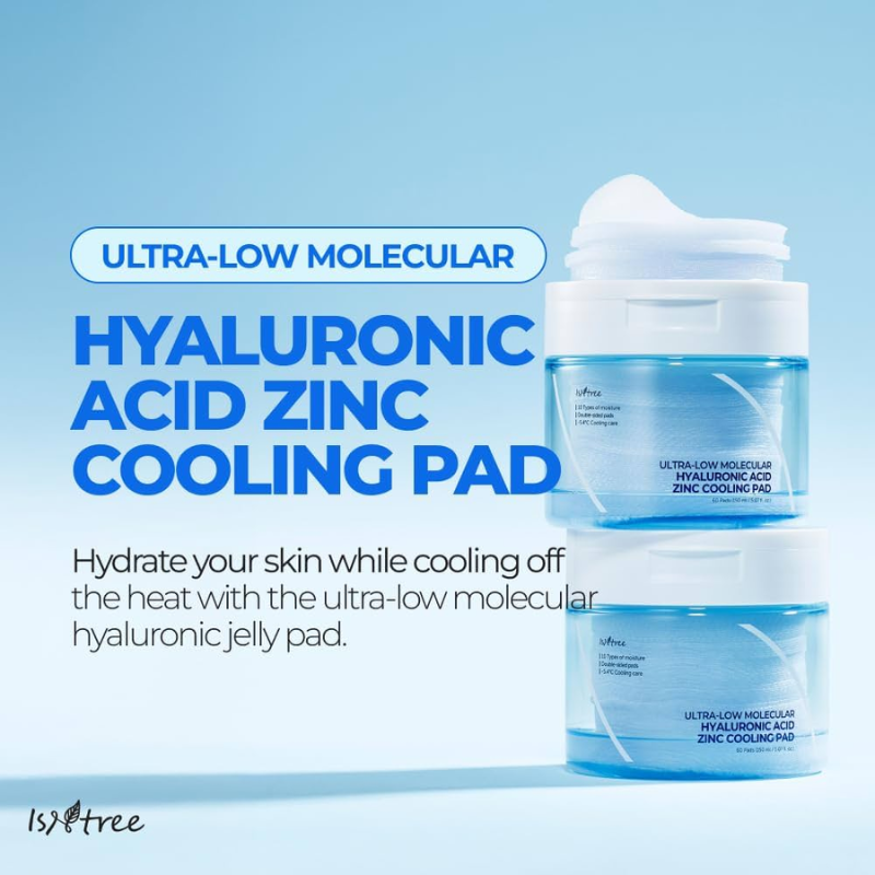 Ultra-Low Molecular Hyaluronic Acid Zinc Cooling Pad Isntree France