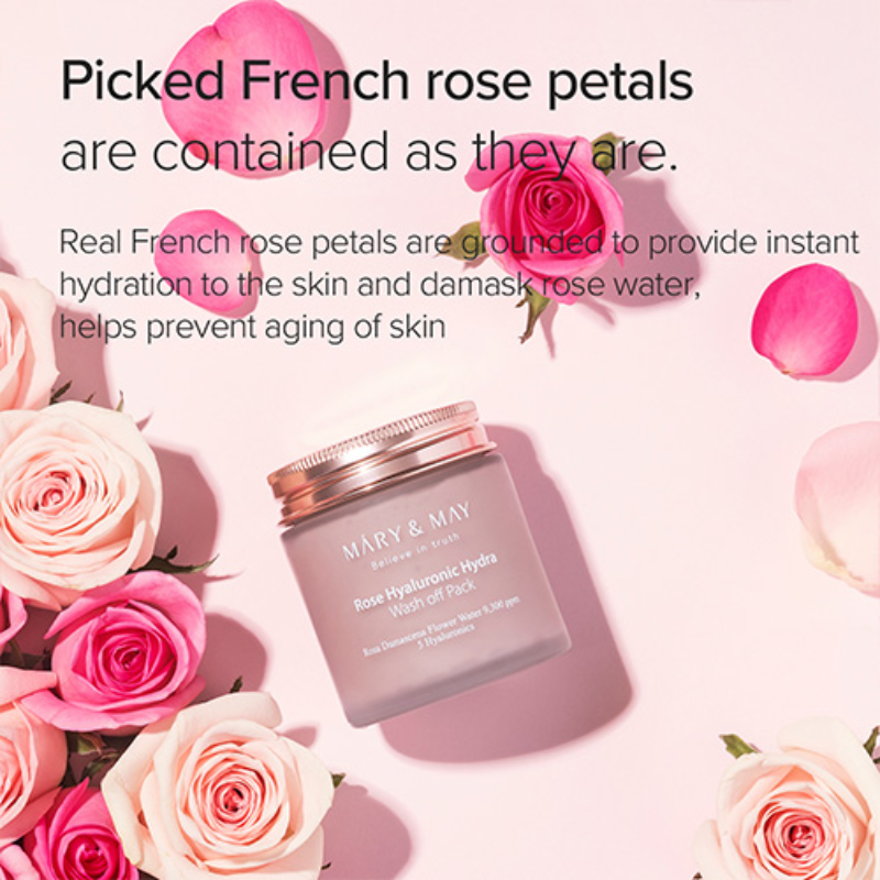 Vegan Rose Hyaluronic Hydra Wash Off Pack Mary&May France