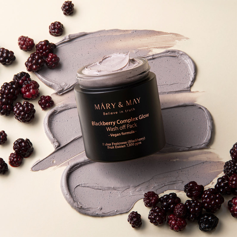 Mary & May Blackberry Complex Glow Wash Off Pack France kbeauty