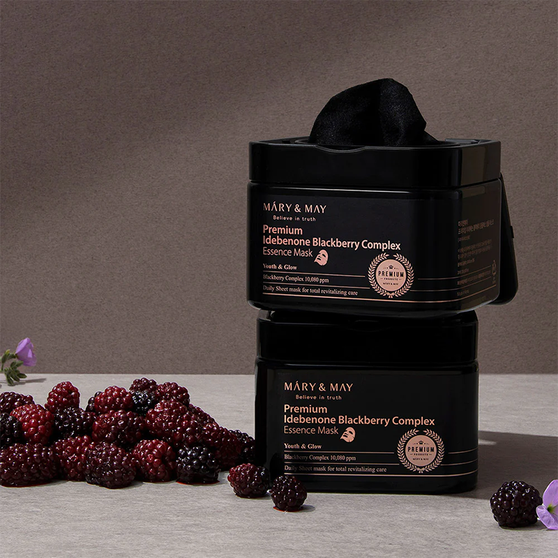 Mary & May Premium Idebenone Blackberry Complex Essence Mask France kbeauty