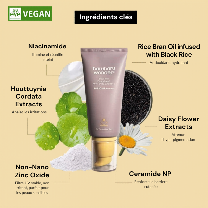 Black Rice Pure Mineral Relief Daily Sunscreen Haruharu Wonder France
