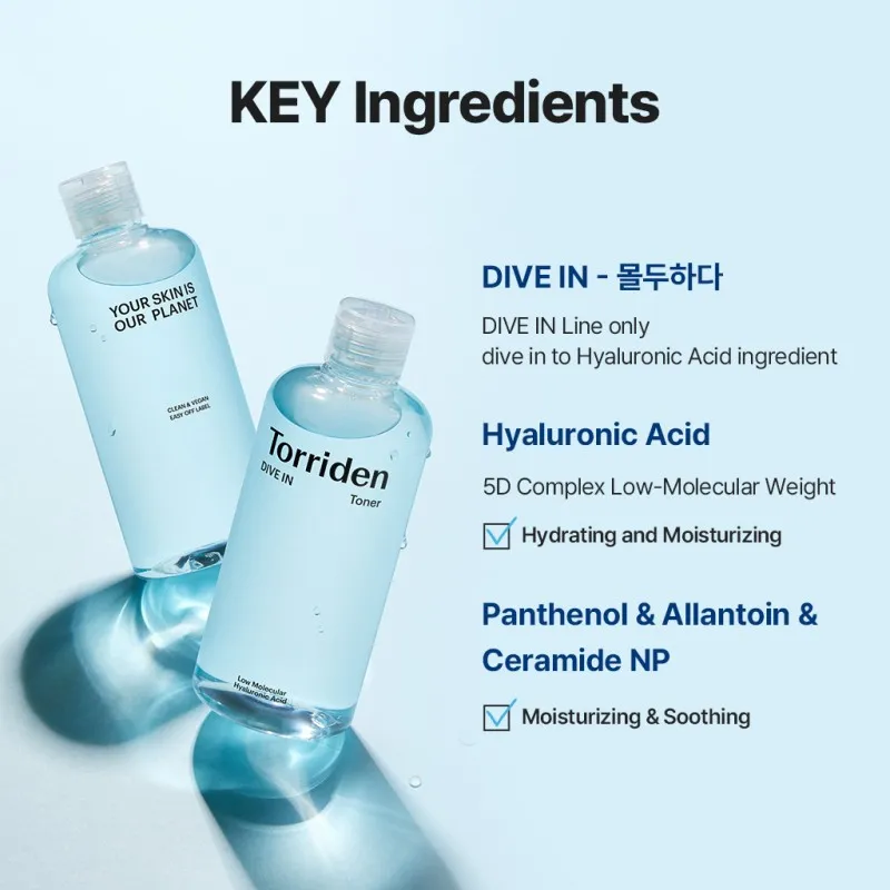 DIVE-IN Low Molecular Hyaluronic Acid Toner Torriden France