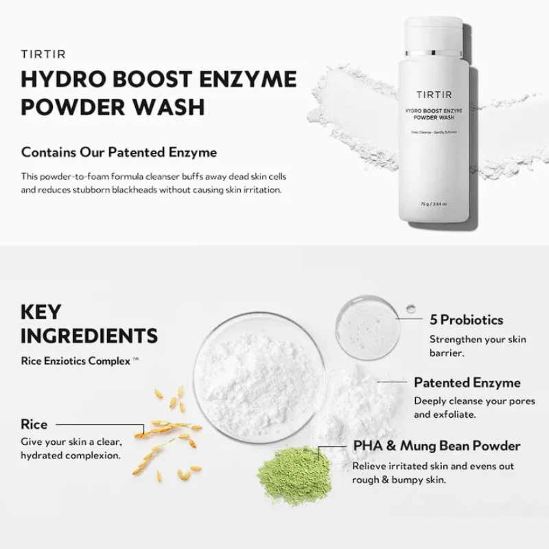 Hydro Boost Enzyme Powder Wash Tirtir France kbeauty