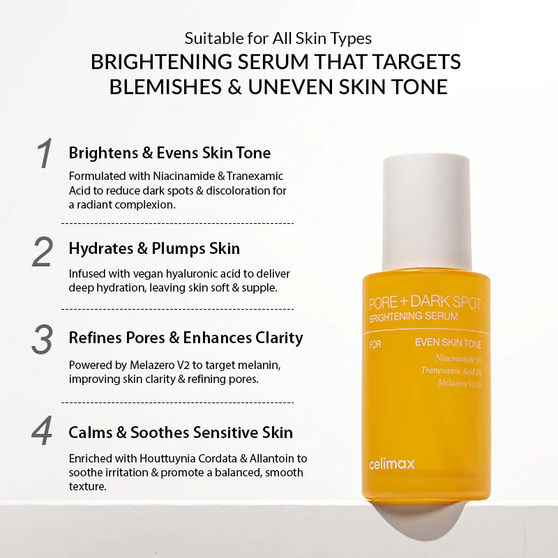 Pore+Dark Spot Brightening Serum Celimax France