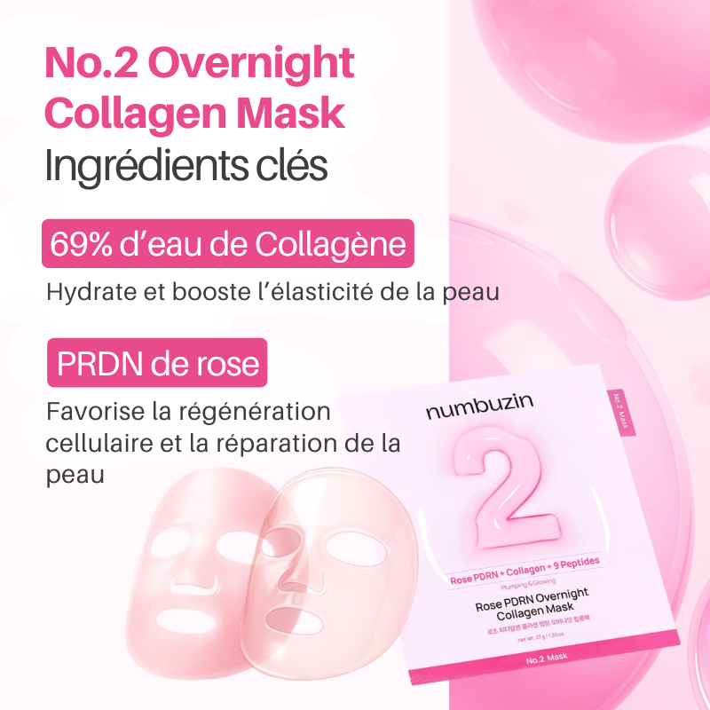 Rose PDRN Overnight Collagen Mask Numbuzin France
