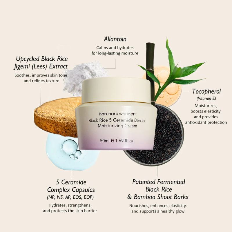 Black Rice 5 Ceramide Barrier Moisturizing Cream Haruharu Wonder France