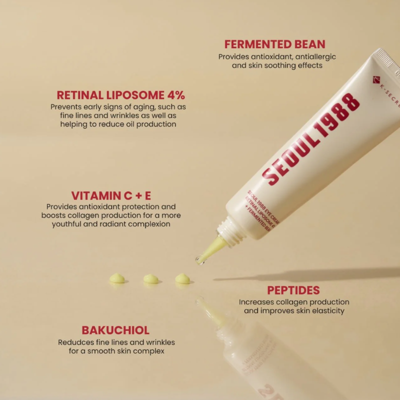 KSECRET Seoul 1988 Eye Cream - Retinal Liposome 4% + Fermented Bean France kbeauty