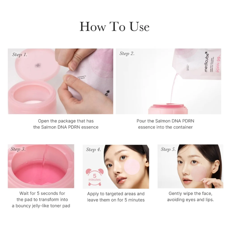 PDRN Pink Collagen Toning Gel Toner Pad Medicube France