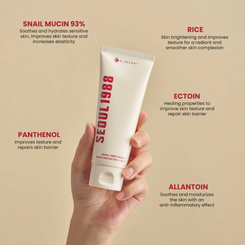 Seoul 1988 Cream : Snail Mucin 93% + Rice KSECRET France