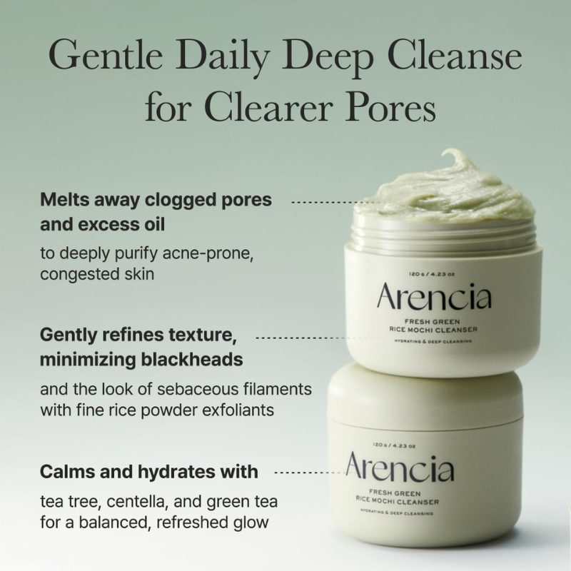 Fresh Green Rice Mochi Cleanser Arencia France kbeauty