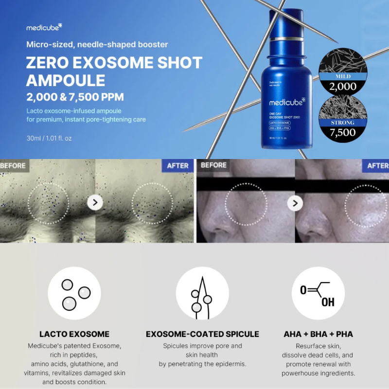 One Day Exosome Shot Pore Ampoule 7500 medicube France