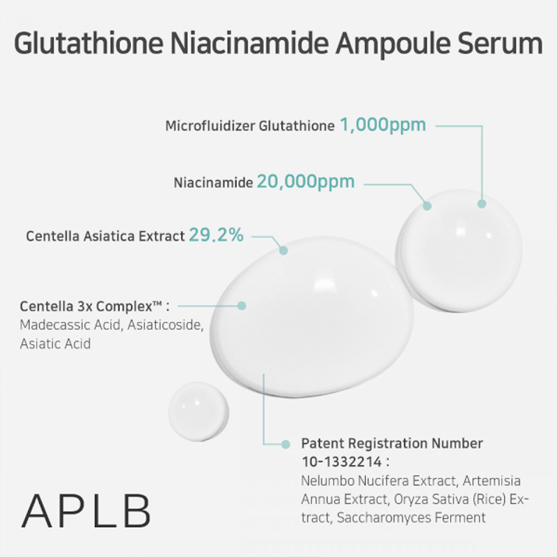 APLB Glutathione Niacinamide Ampoule Serum France kbeauty