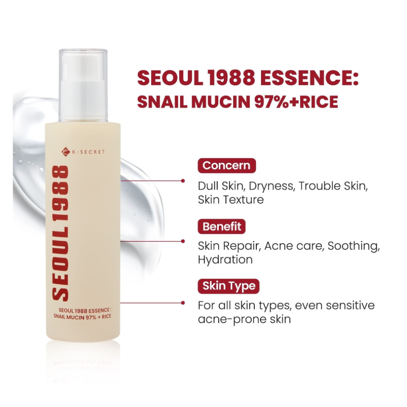 Seoul 1988 Essence : Snail Mucin 97% + Rice